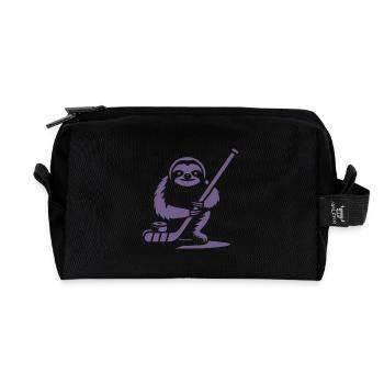 Faultier Eishockey Silhouette - Recycelte Kulturtasche - Schwarz - Vorne