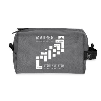 Wall Building Construction House Builder - Recycled Toiletry Zip Bag - anthracite - Front