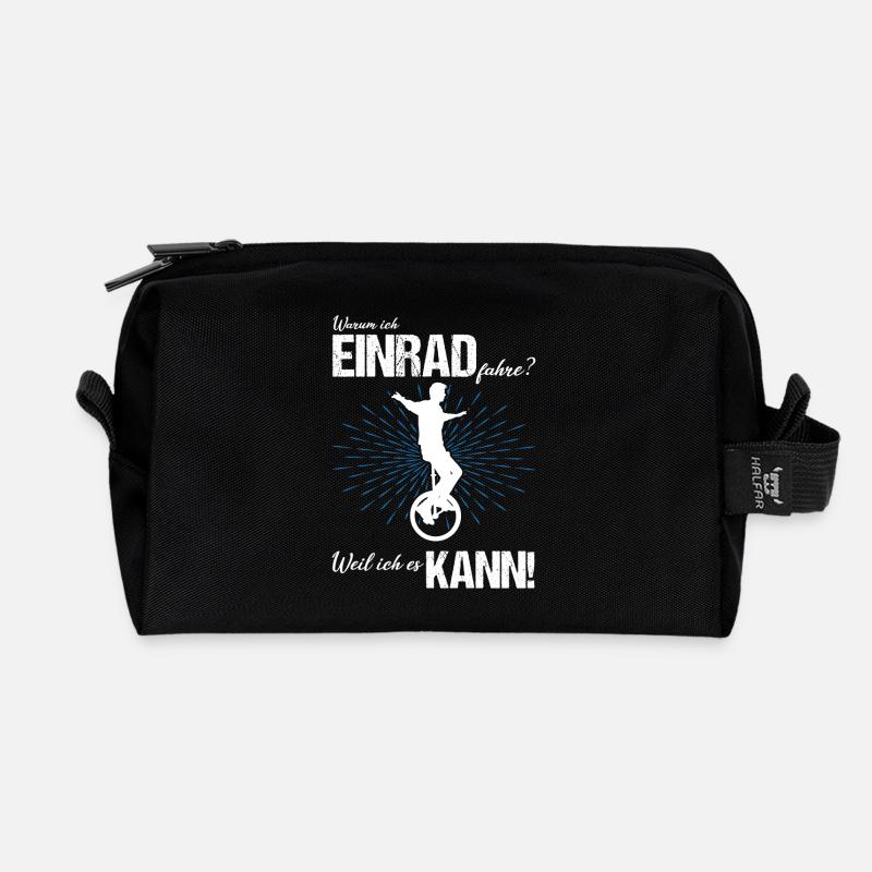 Einrad fahren - Recycelte Kulturtasche - Schwarz