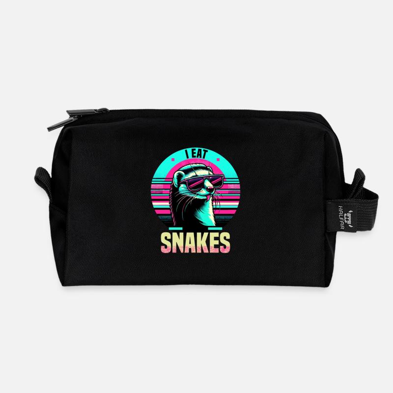 I Eat Snakes Vintage Mungo - Recycelte Kulturtasche - Schwarz