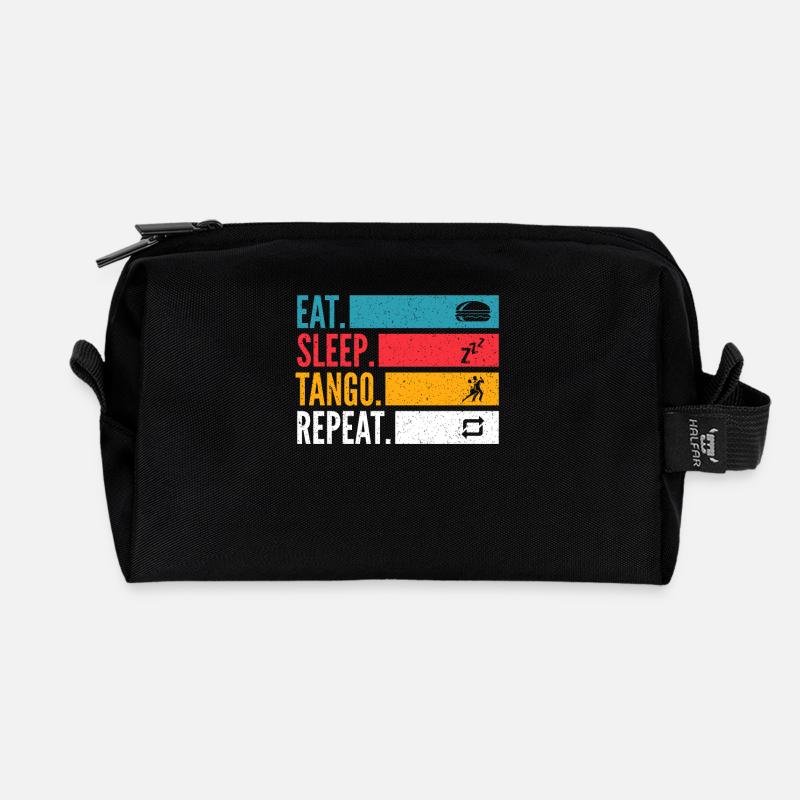 Eat Sleep Tango Repeat für Tango Argentino Tänzer - Recycelte Kulturtasche - Schwarz