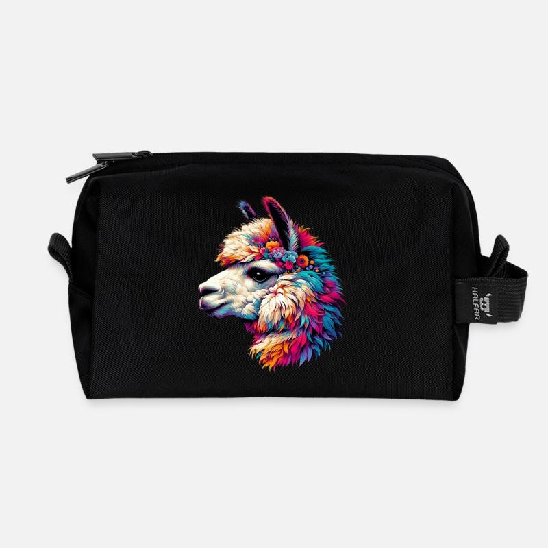 Alpaka - Recycelte Kulturtasche - Schwarz