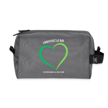 Choisissez le bio Choisissez la nature - Trousse de toilette en tissu recyclé - anthracite - Devant