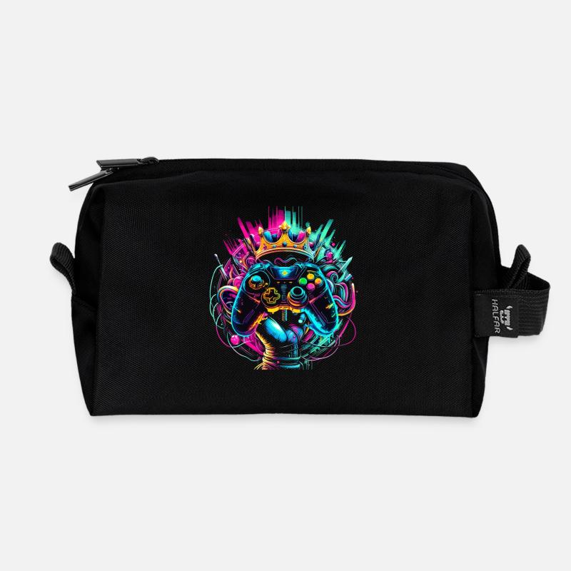 Elite Gaming Held Controller & Krone - Recycelte Kulturtasche - Schwarz