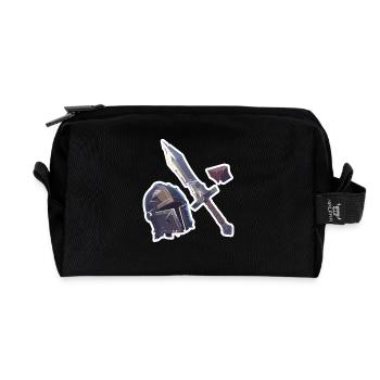 RPG Items Schwert Helm Rollenspiel Shirt - Recycelte Kulturtasche - Schwarz - Vorne