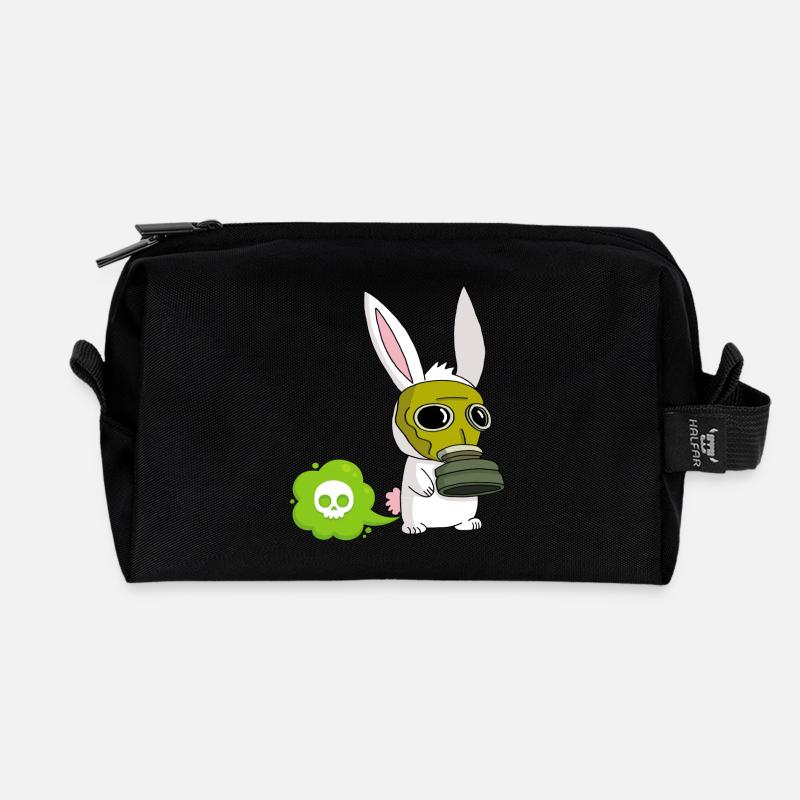 Furzendes Kaninchen - Recycelte Kulturtasche - Schwarz
