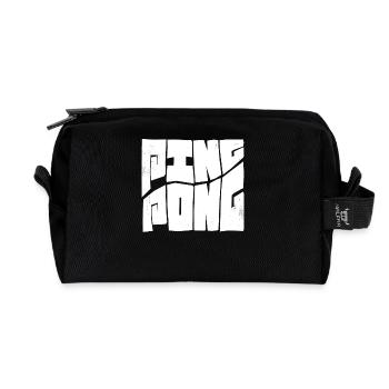Table tennis with table tennis bat Ping Pong - Recycled Toiletry Zip Bag - black - Front