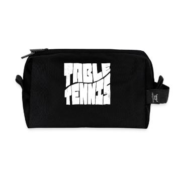 Table tennis with table tennis bat Ping Pong - Recycled Toiletry Zip Bag - black - Front