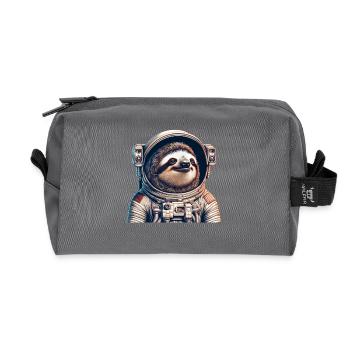 Nachdenkliches Faultier Astronaut - Recycelte Kulturtasche - Anthrazit - Vorne