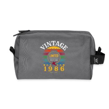 Vintage rétro année 1986 sunset - Trousse de toilette en tissu recyclé - anthracite - Devant
