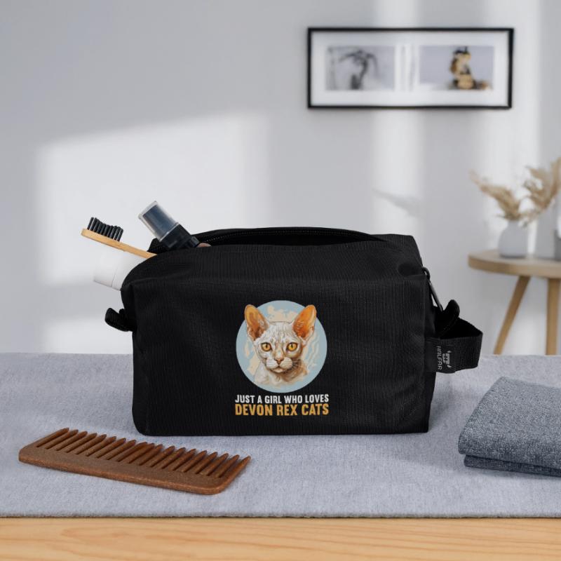 Chaton Devon Rex Chat Devon Rex Trousse de toilette en tissu recyclé