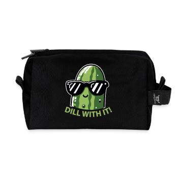 Dill With It Funny Cucumber Pickle - Recycled Toiletry Zip Bag - black - Front