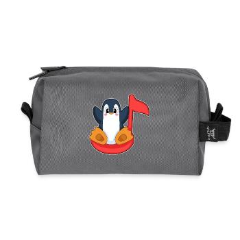 Note musicale du Pingouin - Trousse de toilette en tissu recyclé - anthracite - Devant