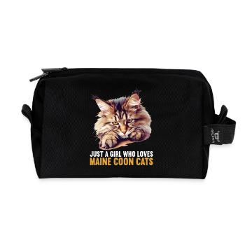 Maine Coon Chaton Maine Coon Chat - Trousse de toilette en tissu recyclé - noir - Devant