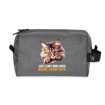 Maine Coon Chaton Maine Coon Chat - Trousse de toilette en tissu recyclé - anthracite - Devant