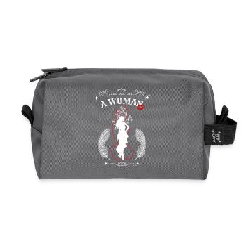 And one day, a woman! - White model - Recycled Toiletry Zip Bag - anthracite - Front