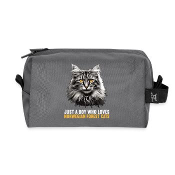 Norwegian Forest Cat Norwegische Waldkatze - Recycelte Kulturtasche - Anthrazit - Vorne