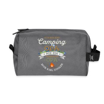 Camping Opa Lagerfeuer Camper Zelten Campingplatz - Recycelte Kulturtasche - Anthrazit - Vorne