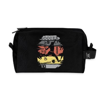 Soccer Germany Team Collage Ball Explosion - Recycled Toiletry Zip Bag - black - Front