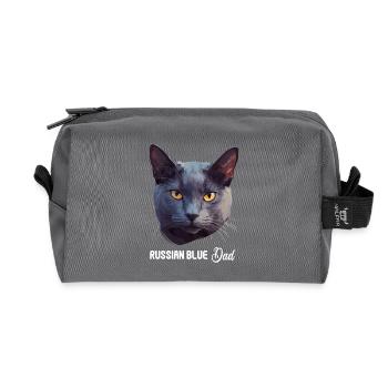 Chat bleu russe Russisch Blau Katze - Trousse de toilette en tissu recyclé - anthracite - Devant