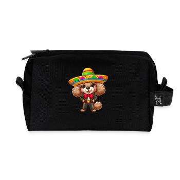Pudel Feiert Cinco de Mayo in Mexiko - Recycelte Kulturtasche - Schwarz - Vorne