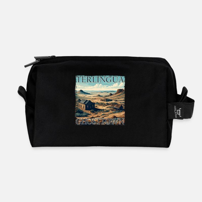 Texas Ghost Town Terlingua Desert Lost Grunge - Recycelte Kulturtasche - Schwarz