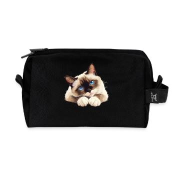 Chaton raquette Chat raquette - Trousse de toilette en tissu recyclé - noir - Devant
