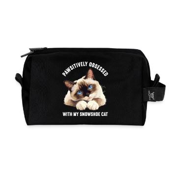 Chaton raquette Chat raquette - Trousse de toilette en tissu recyclé - noir - Devant