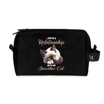 Chaton raquette Chat raquette - Trousse de toilette en tissu recyclé - noir - Devant