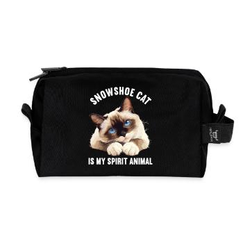 Chaton raquette Chat raquette - Trousse de toilette en tissu recyclé - noir - Devant