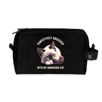 Chaton raquette Chat raquette - Trousse de toilette en tissu recyclé - noir - Devant