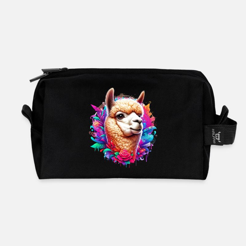 Alpaka - Recycelte Kulturtasche - Schwarz