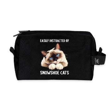 Chaton raquette Chat raquette - Trousse de toilette en tissu recyclé - noir - Devant