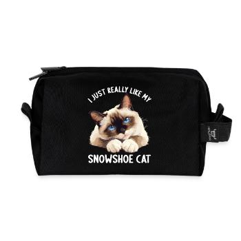 Chaton raquette Chat raquette - Trousse de toilette en tissu recyclé - noir - Devant