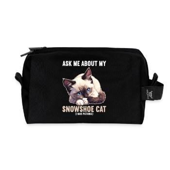 Chaton raquette Chat raquette - Trousse de toilette en tissu recyclé - noir - Devant