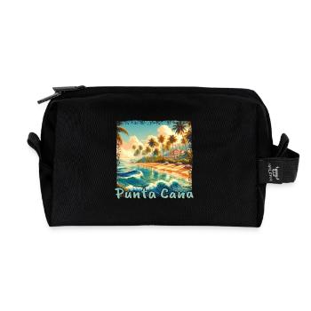 Punta Cana Sunset Palm Beach - Trousse de toilette en tissu recyclé - noir - Devant