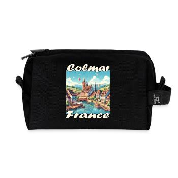 Colmar Altstadt Hafen und Kanal im Kolonialstil - Recycelte Kulturtasche - Schwarz - Vorne