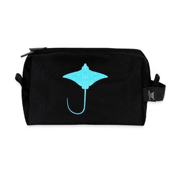 Ray – Elegant Float of the Seas - Recycled Toiletry Zip Bag - black - Front