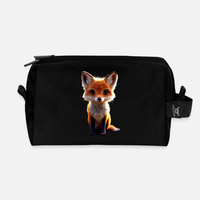 Fuchs Ich Liebe Füchse Rotfuchs Wilder Süßer Fuchs - Recycelte Kulturtasche - Schwarz