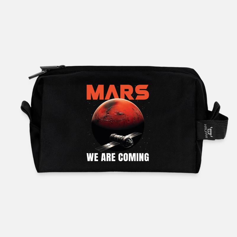Mars Mission Roter Planet Raumschiff Weltraum All - Recycelte Kulturtasche - Schwarz