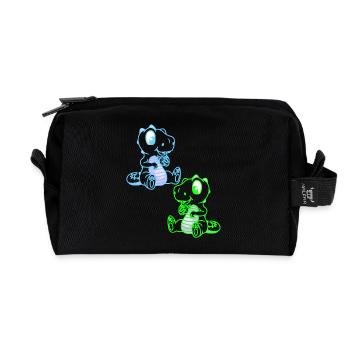 Fantasy Kinder Dinoe Dinosaurier Drachen Retro - Recycelte Kulturtasche - Schwarz - Vorne