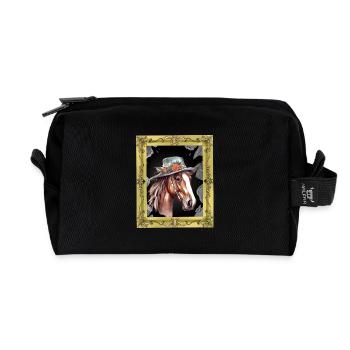 Horse Head Horse Horse Mare Ross Gaul - Recycled Toiletry Zip Bag - black - Front