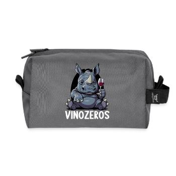 Vinozeros Wine Connoisseur Wine Drinker Wine Lovers - Recycled Toiletry Zip Bag - anthracite - Front