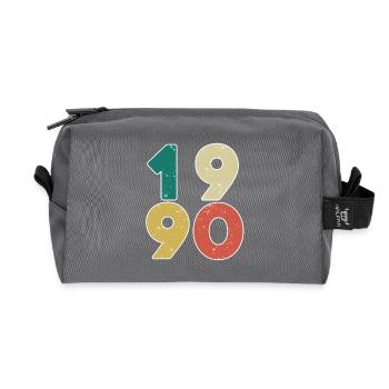 1990 - Year 1990 - Year 1990 - Recycled Toiletry Zip Bag - anthracite - Front