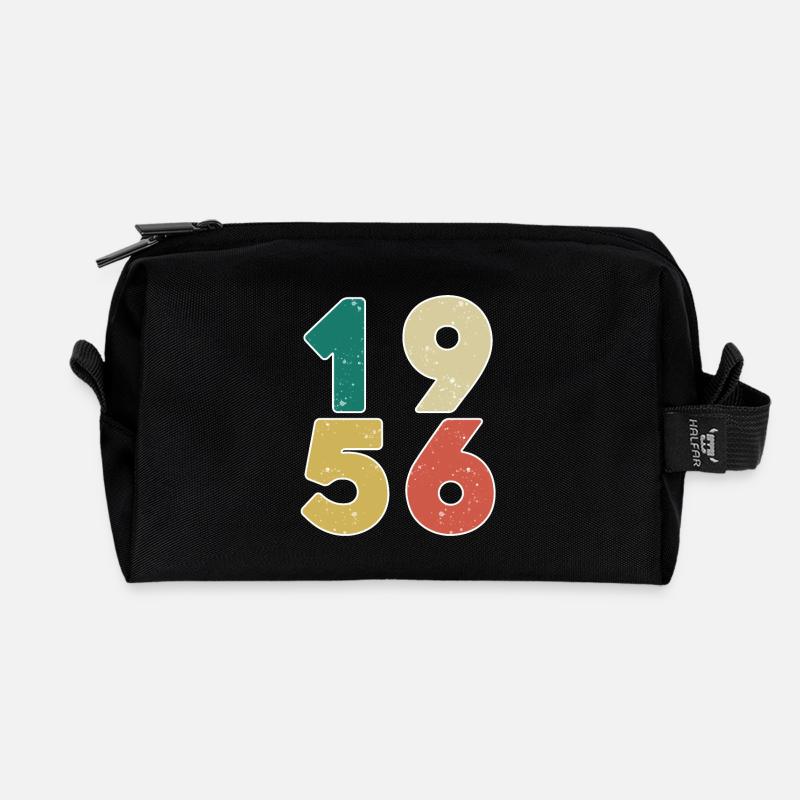 1956 - Born 1956 - Built in 1956 - Recycled Toiletry Zip Bag - black