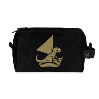 Voilier d’été cool T-Rex Silhouette - Trousse de toilette en tissu recyclé - noir - Devant