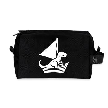 Voilier d’été cool T-Rex Silhouette - Trousse de toilette en tissu recyclé - noir - Devant