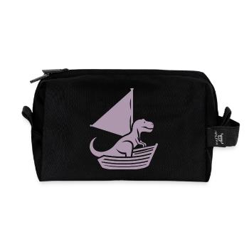 Voilier d’été cool T-Rex Silhouette - Trousse de toilette en tissu recyclé - noir - Devant