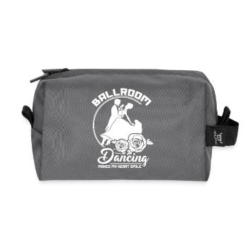 Ballroom Dancing Makes My Heart Smile - Recycled Toiletry Zip Bag - anthracite - Front