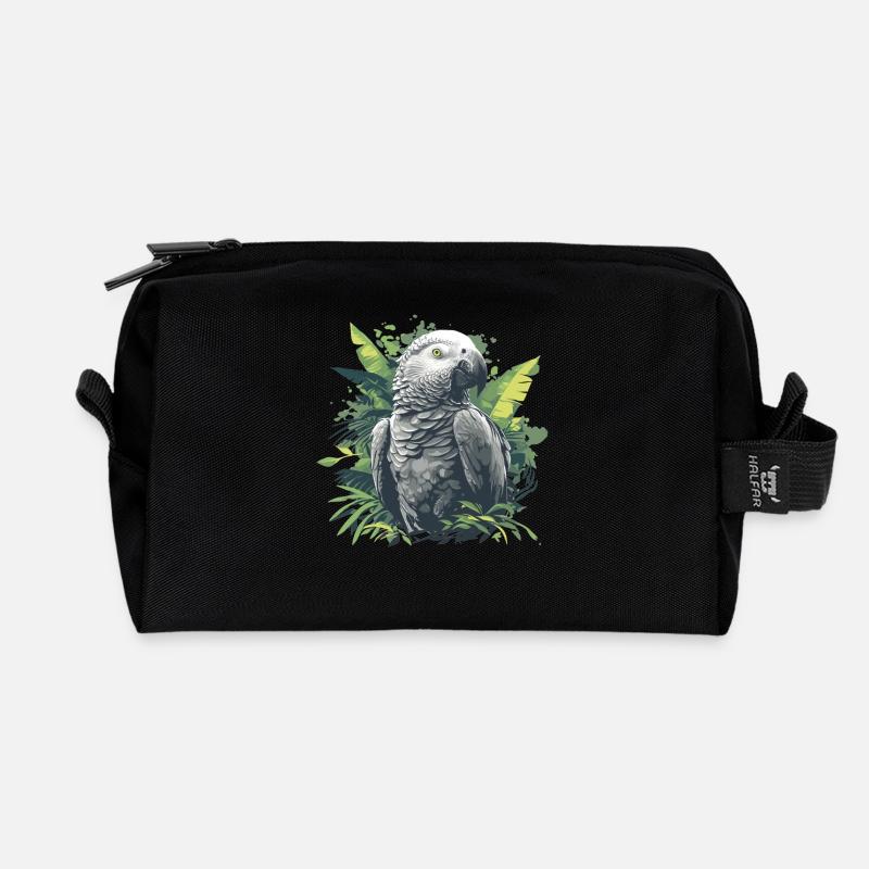 Graupapageien Graupapagei - Recycelte Kulturtasche - Schwarz